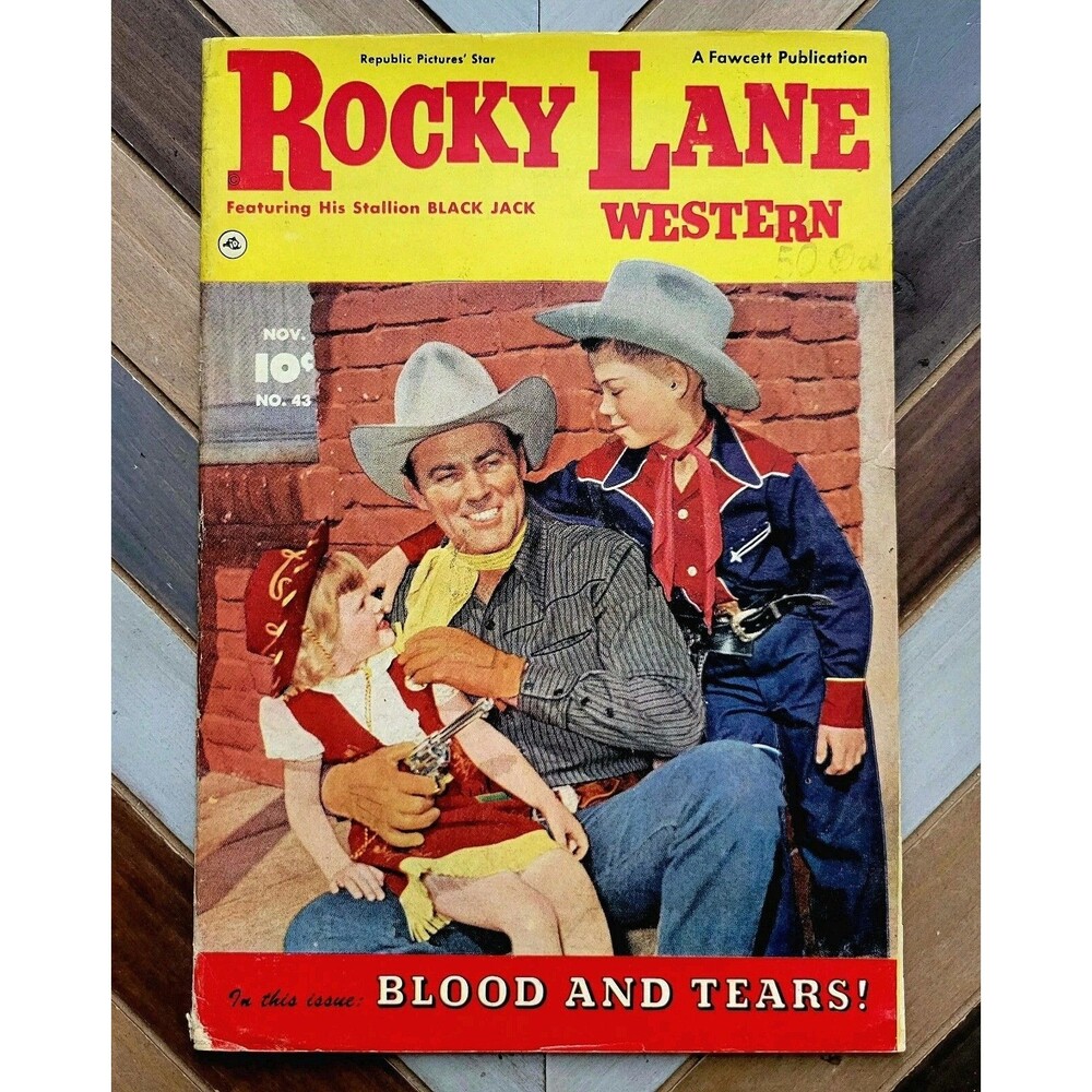 Rocky Lane #43 (Fawcett 1952) by Ralph Carlson 10 cents Golden Age Western (5.0)